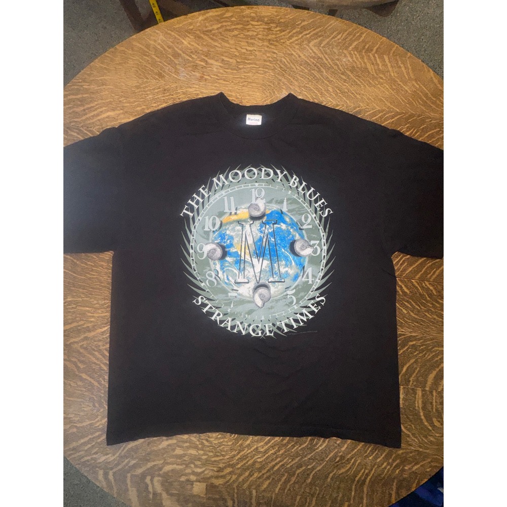 Vintage 1999 Moody Blues Strange Times Band T Shirt XXL Black Made in USA